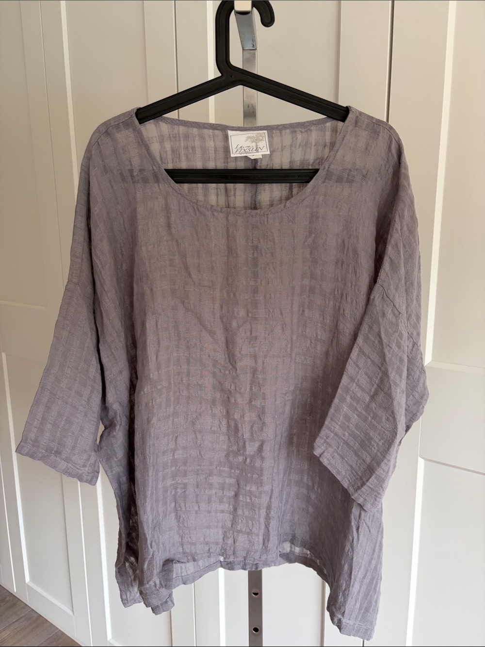 Relaxed 100% Linen Gray Women's Linen Tunic